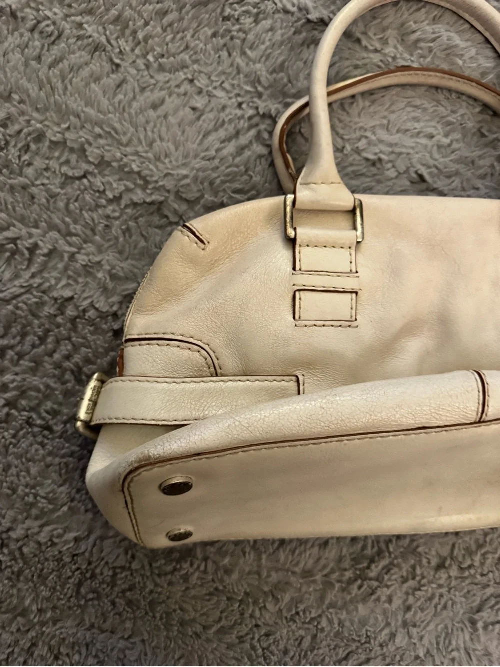 MICHAEL KORS Y2K Cream Leather Satchel Handbag